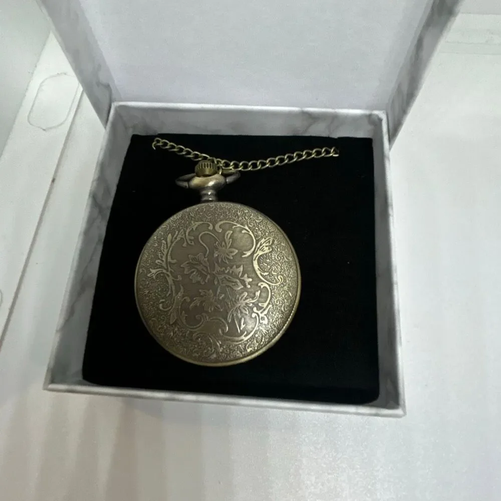 🦁 To My Son Pocket Watch – Lion & Cub – From Dad – Sentimental Gift – Quartz